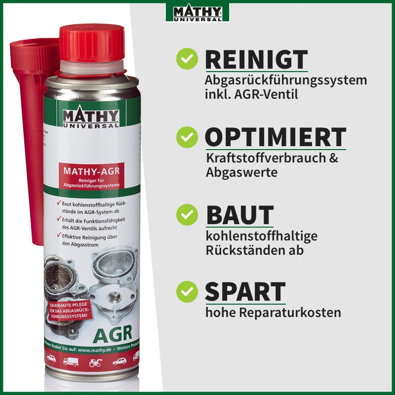 MATHY-AGR Abgasrückführventil-Reiniger 12 x 300 ml, Diesel-Additiv